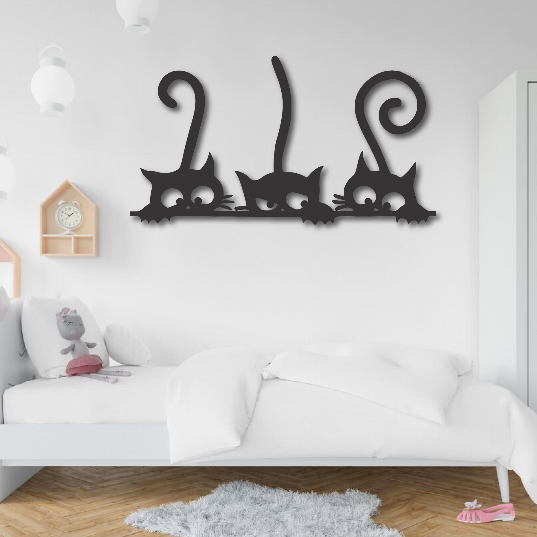 Wood Wall Cutouts -  Hide & Cat