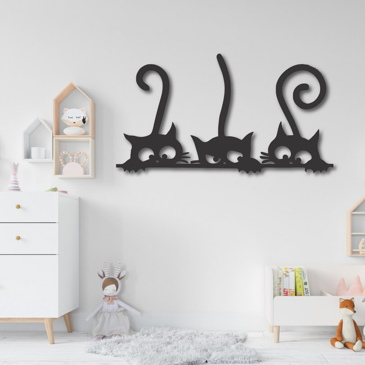 Wood Wall Cutouts -  Hide & Cat