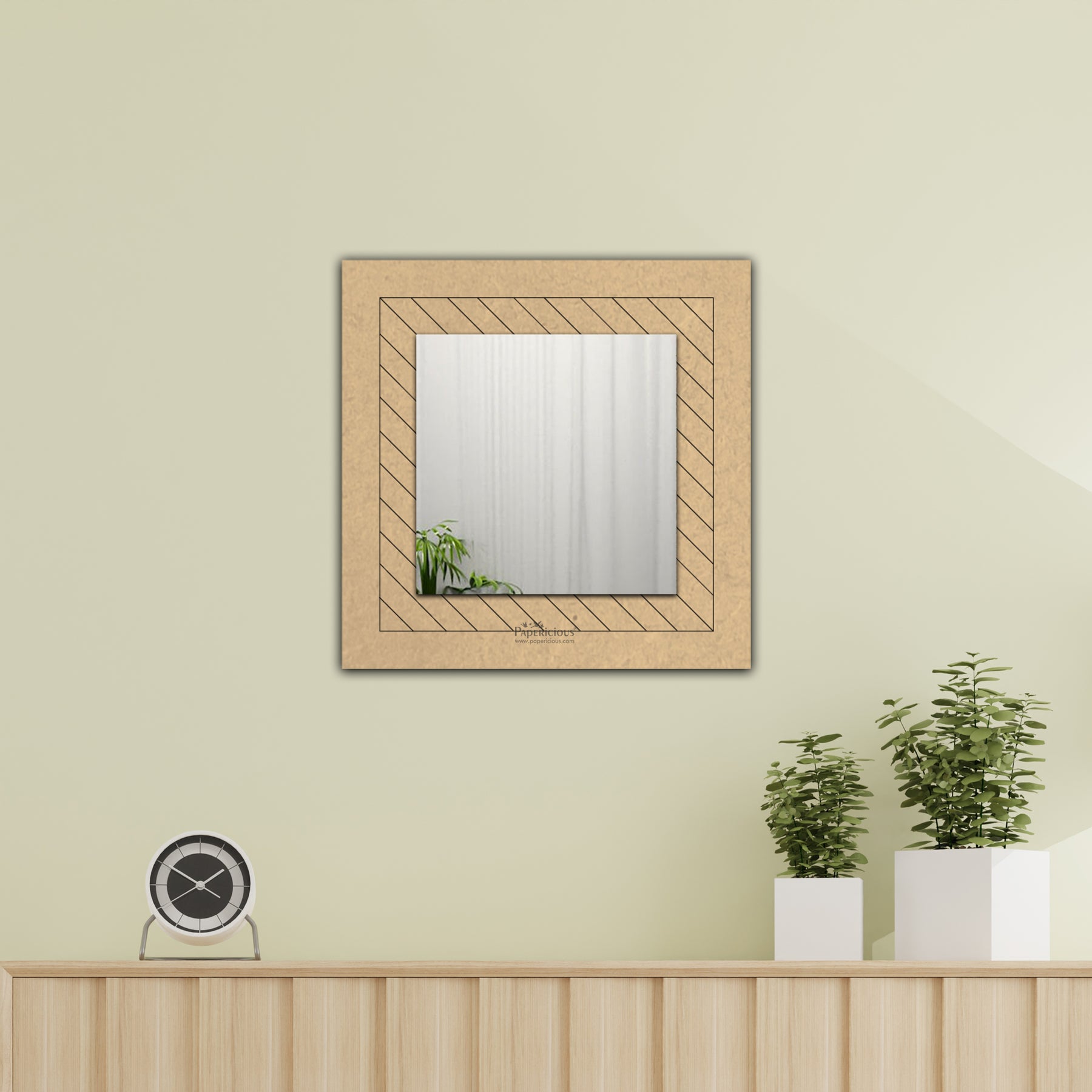 Premarked MDF Wall Mirror -Modern Square