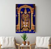 Wood Print Wall Art - Lord Venkateshawara in Blue