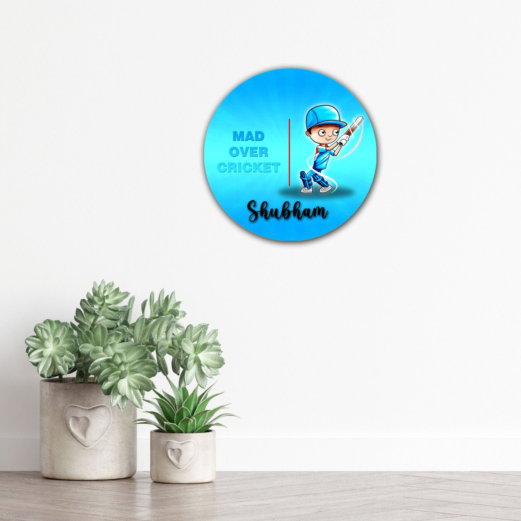 Kids Name Plate 2 Layer - Cricketer
