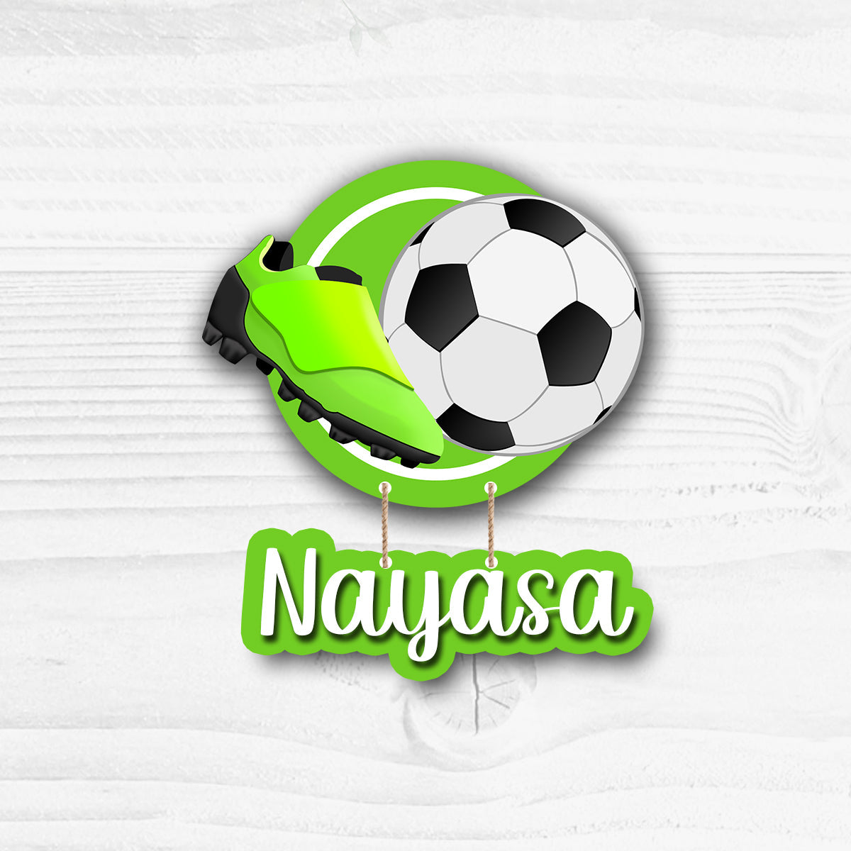 Kids Name Plate 2 Layer - Football Lover