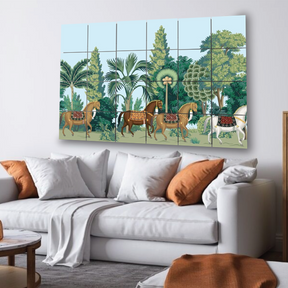 Wall Tiles Set -  Horses in Garden