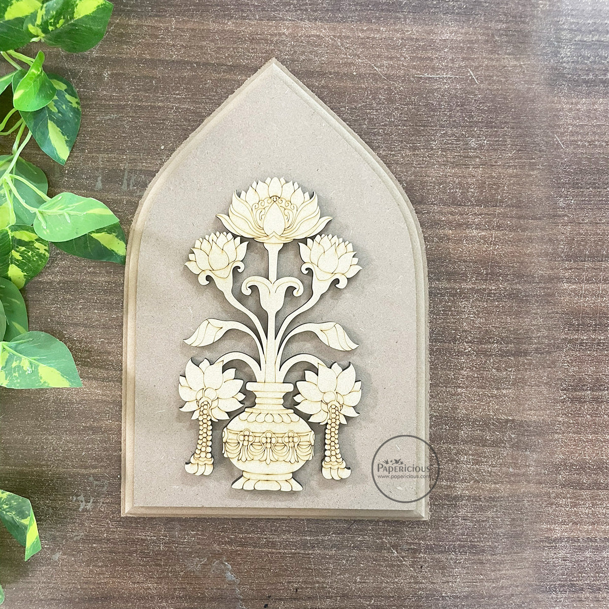 MDF 12 mm thick Jharokha wall Plank with motif - Style 4