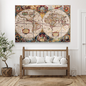 Wall Tiles Set - Ancient map of the World