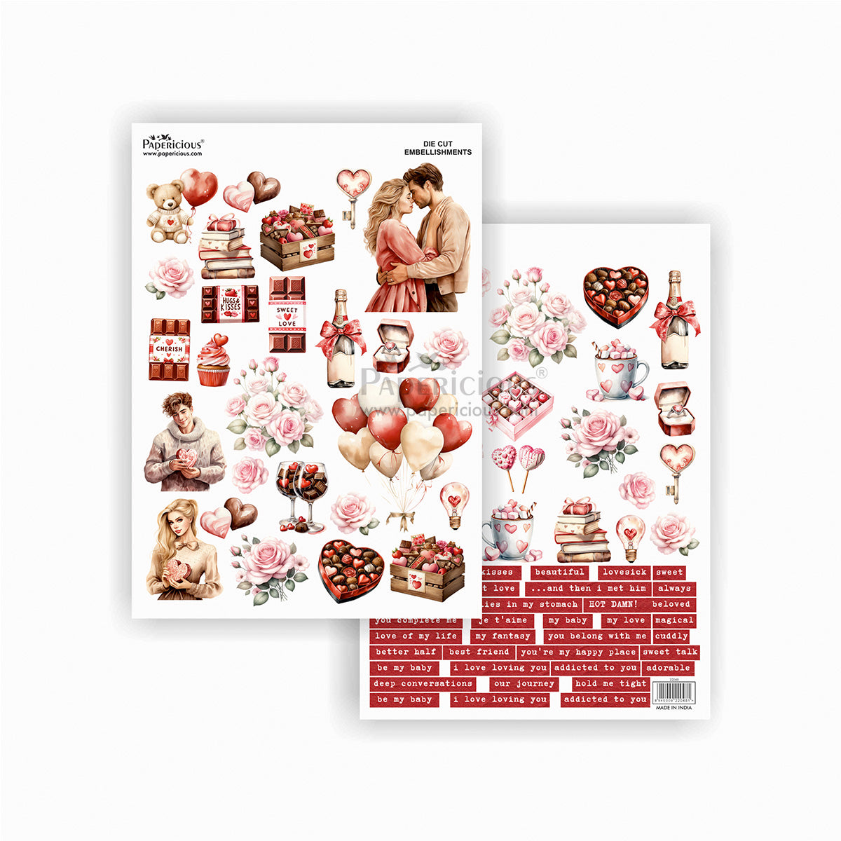 Papericious - Sweet Love -  Motif Bundle - 2 sheets - A4