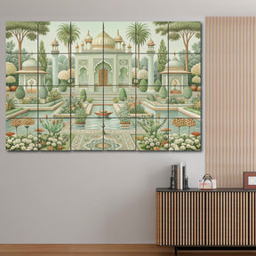 Wall Tiles Set - Mosque with Palm Trees and Fountain