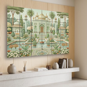 Wall Tiles Set - Mosque with Palm Trees and Fountain