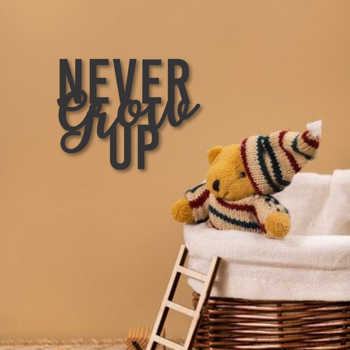 Wood Wall Cutouts -  Never Grow Up