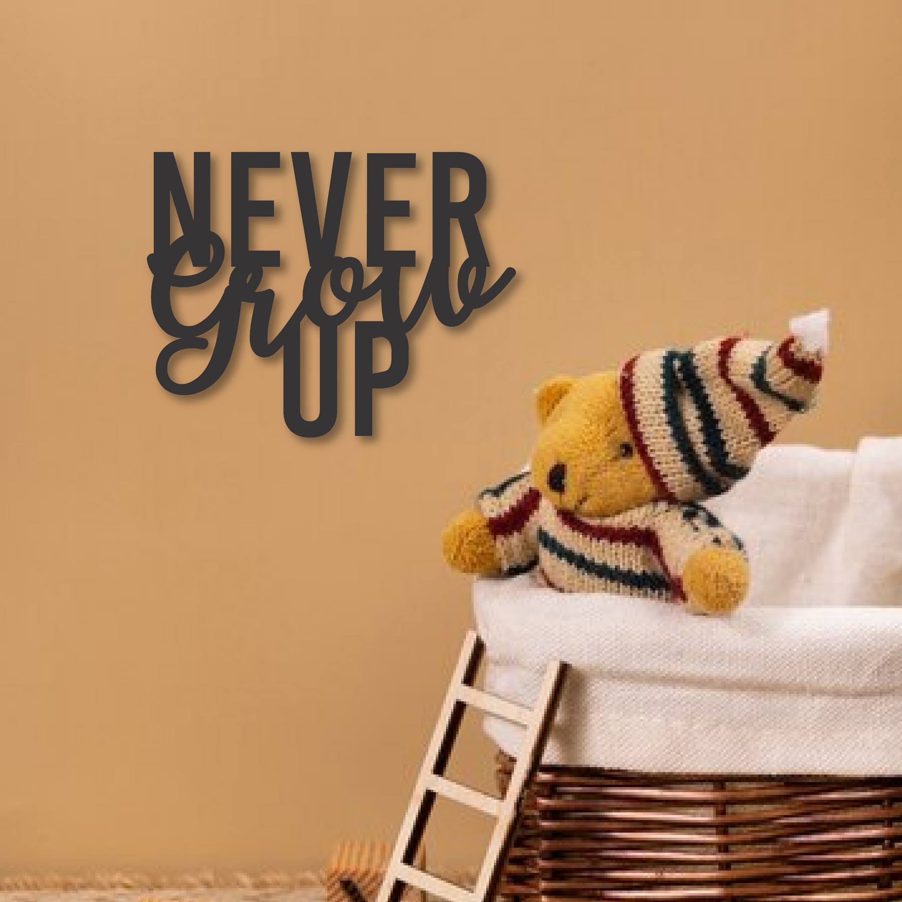 Wood Wall Cutouts -  Never Grow Up