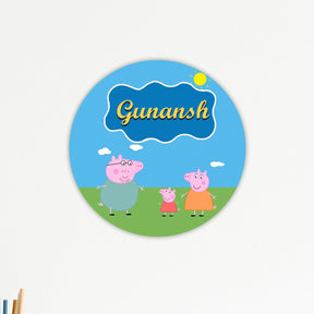 Kids Name Plate 2 Layer - Peppa Pig