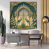 Wall Tiles Set - Peacock with Mughal Garden