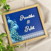Home Name Plate 2 Layer - Peacock Medley