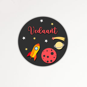 Kids Name Plate 2 Layer - Mars Planet