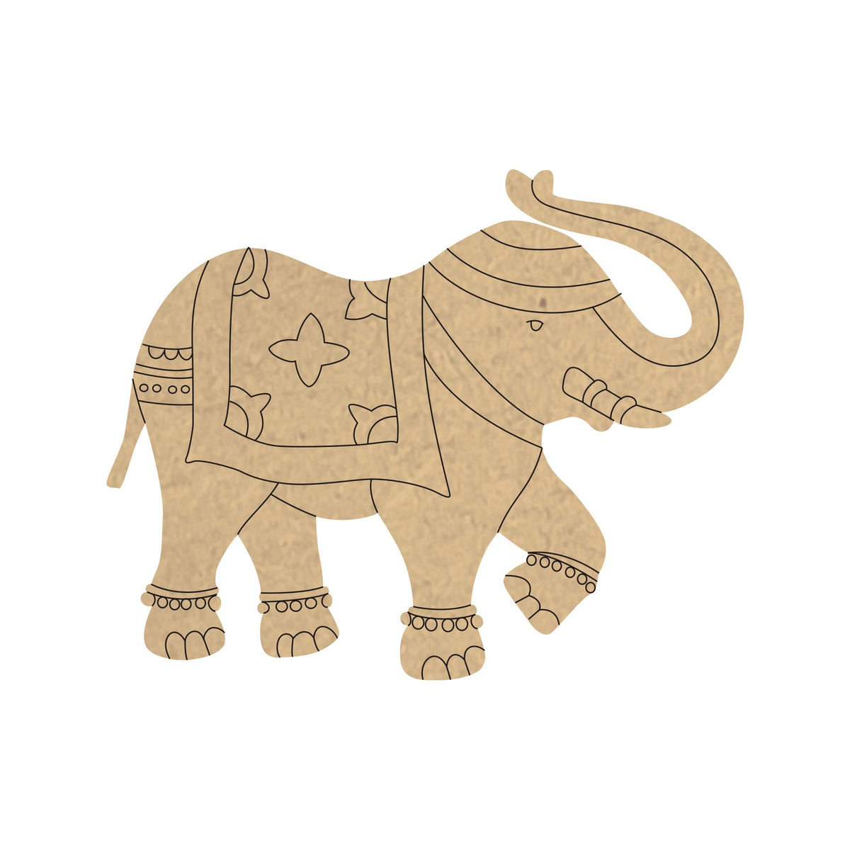PAPERICIOUS 4mm thick Pre Marked MDF Base Ethnic Elephant