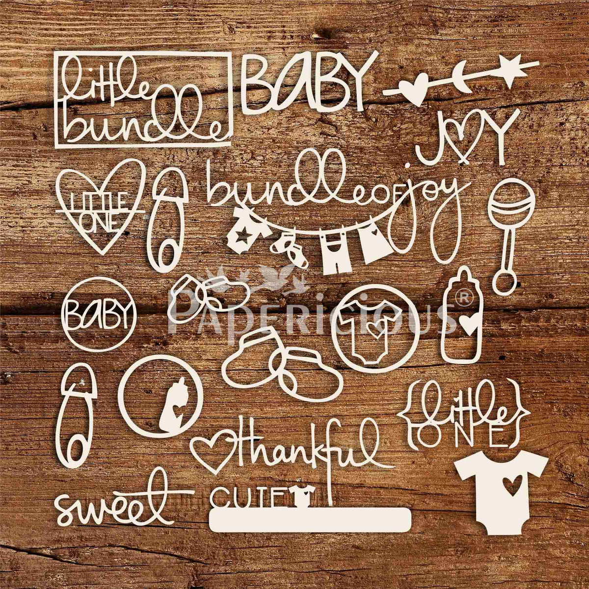 Ohh Baby - 6x12 Inch Laser Cut Theme Chipboard (1.4mm)
