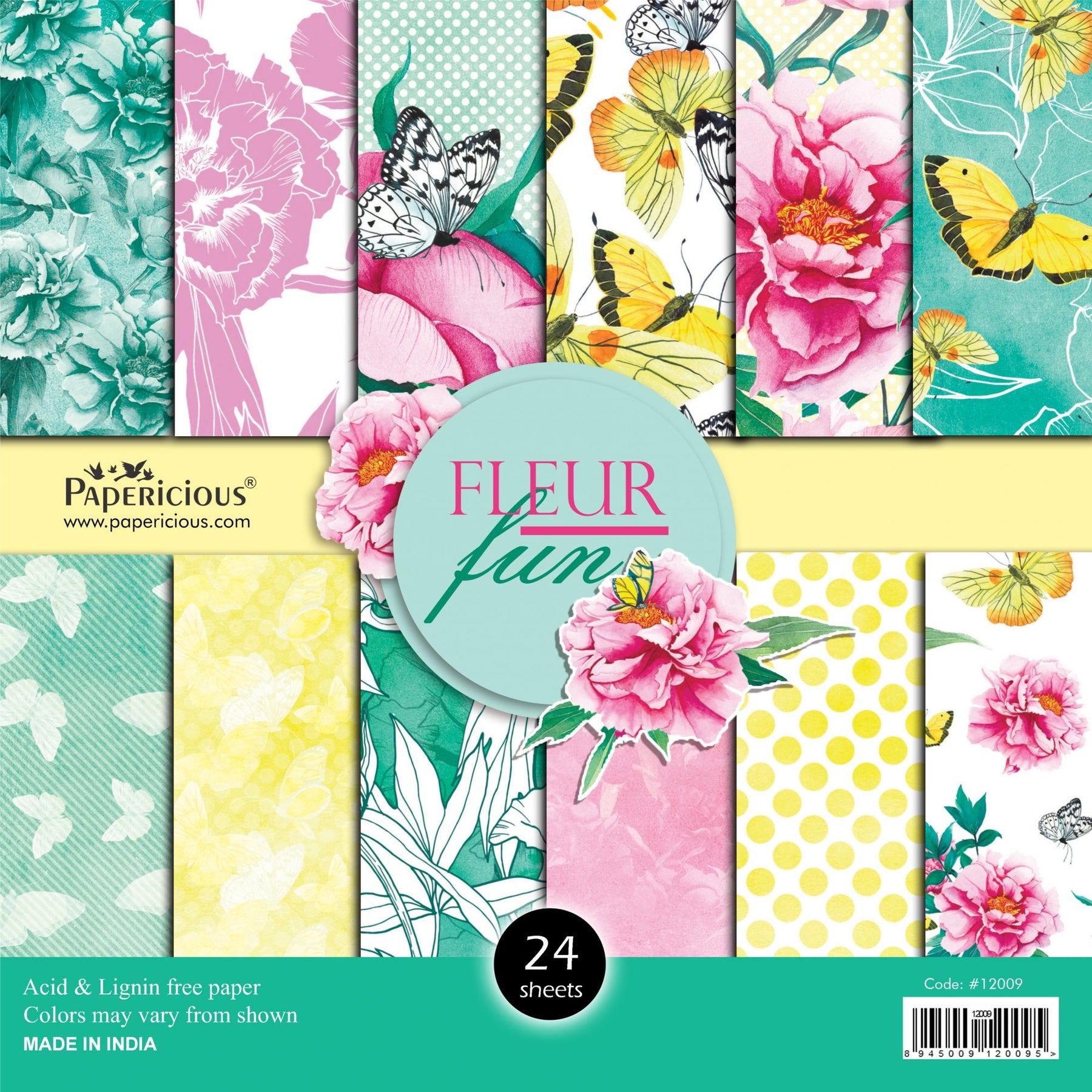 PAPERICIOUS - 6x6 -  Pattern Scrapbook Papers - Floral Theme - Choose Any