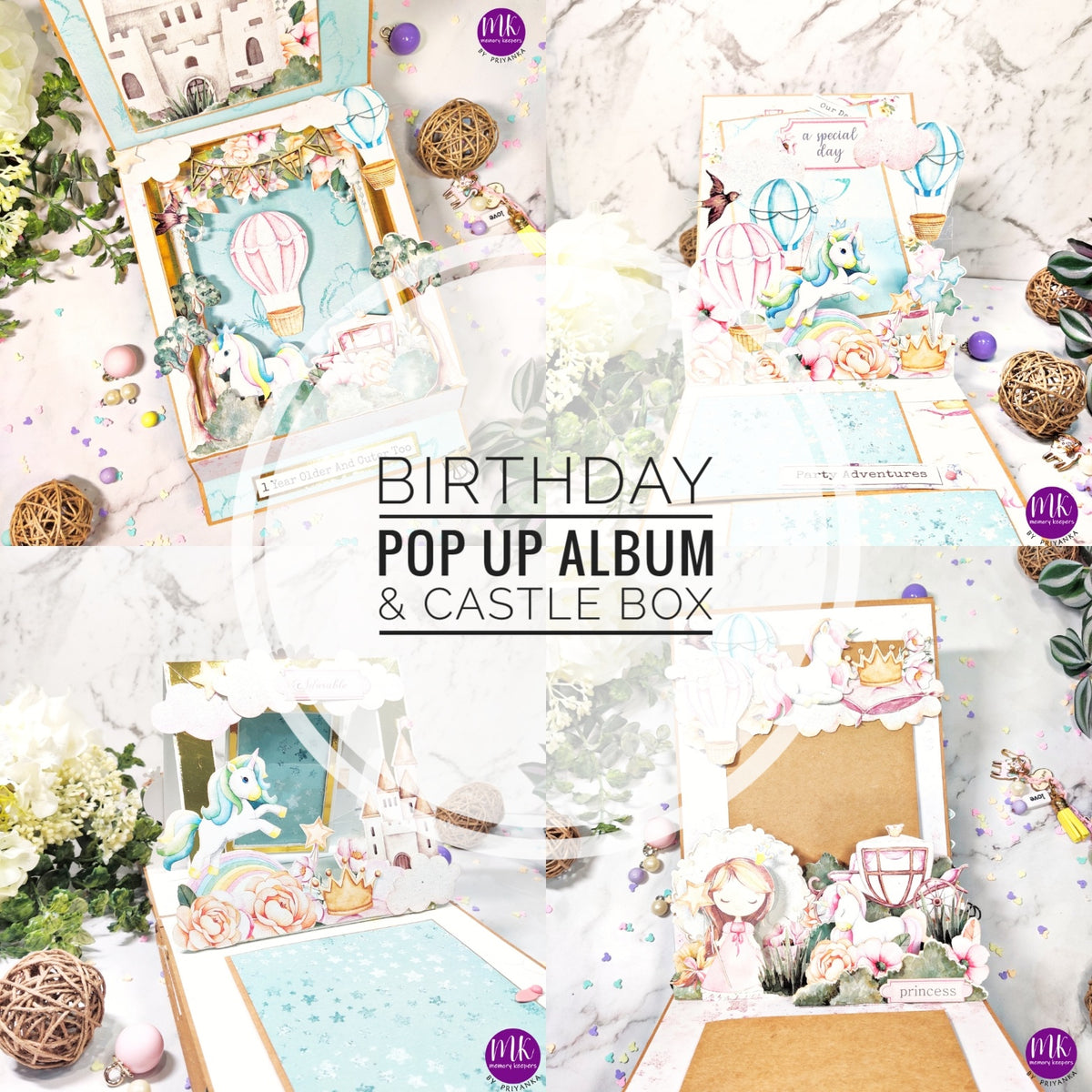 Birthday 3d Pop Up Box Album COURSE+ 3D LAYOUT COURSE