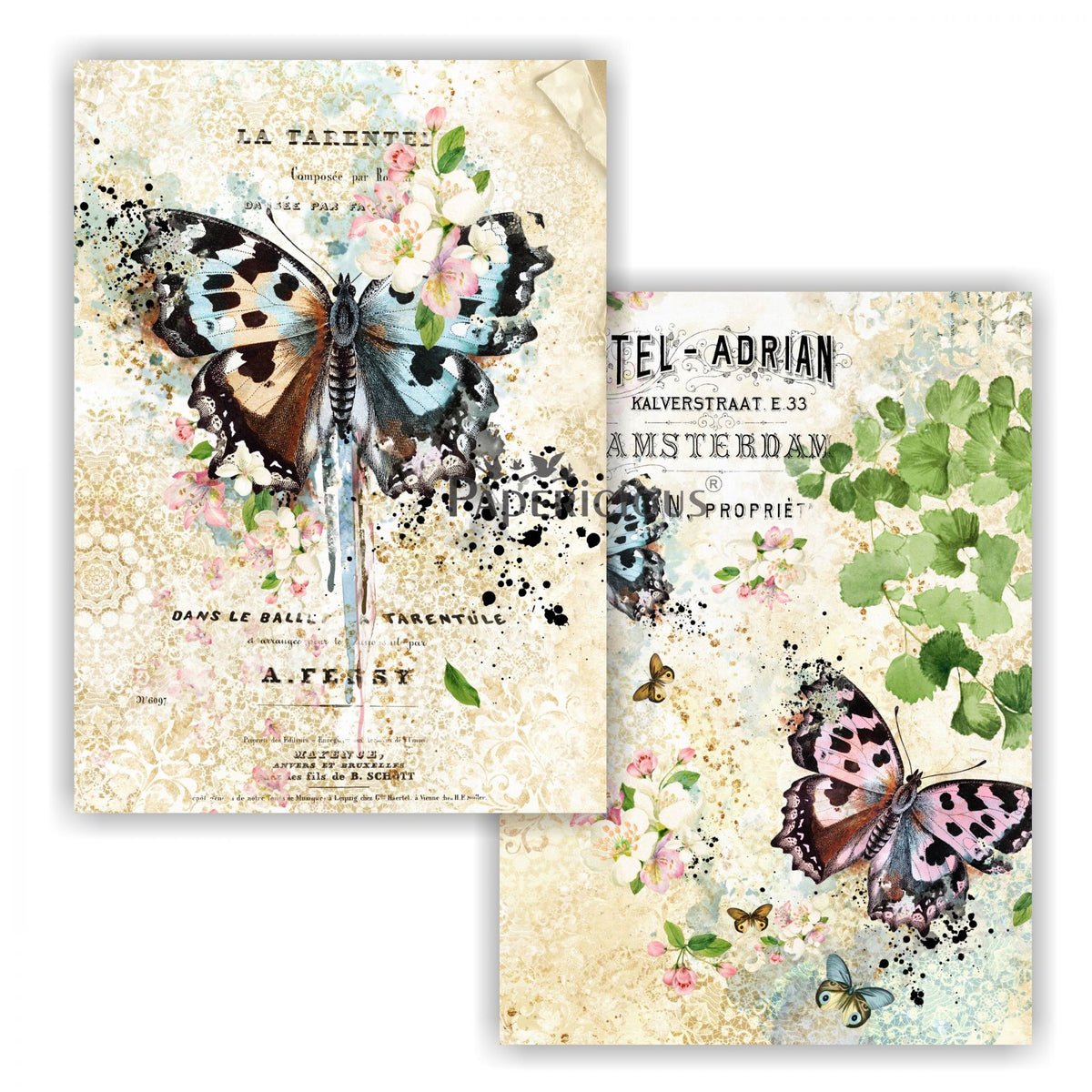 Papericious - Decoupage Papers - Butterfly chic - A4 size