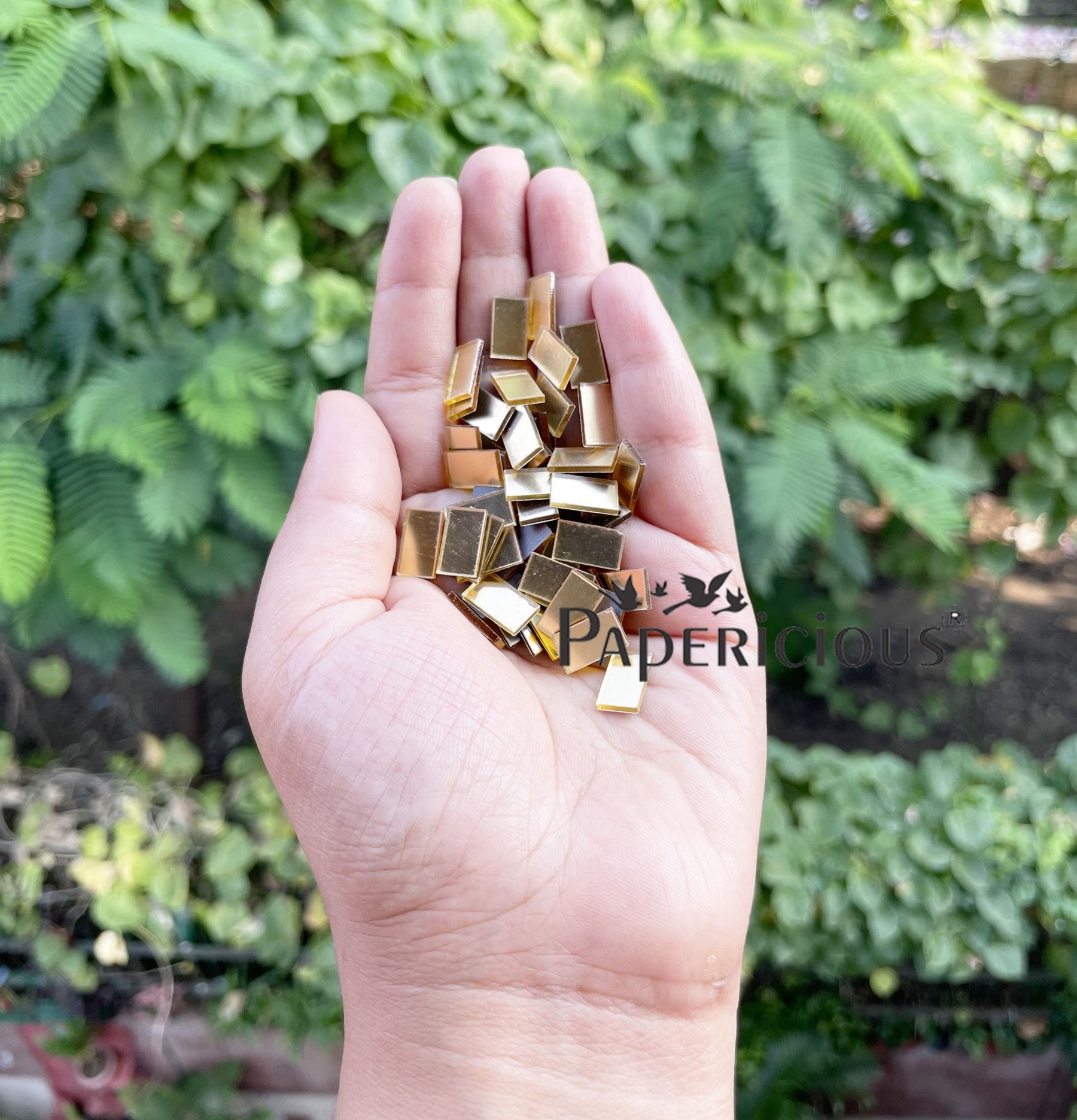 Acrylic Lippan Art  Golden Mirror Cutouts - Rectangle