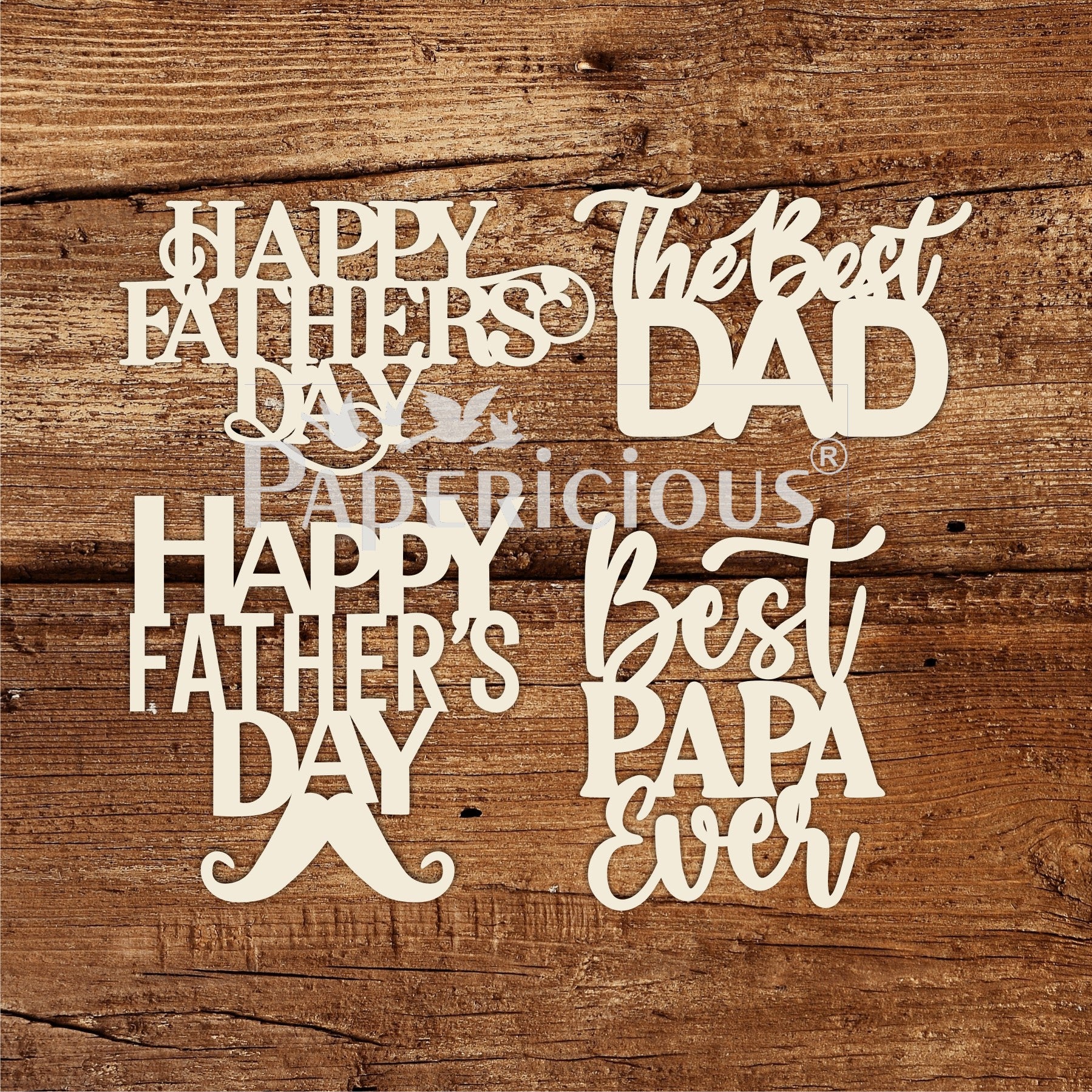 Fathers Day- 6x6 Inch Laser Cut Collage Chipboard