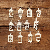 Hanging Lamps - 6x6 Inch Laser Cut Collage Chipboard