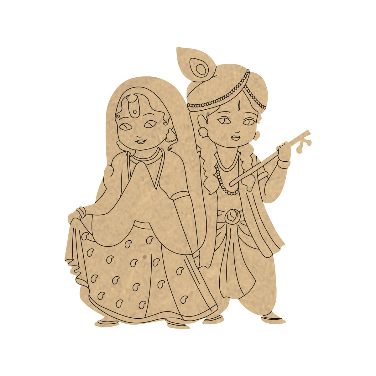 PAPERICIOUS 4mm thick Pre Marked MDF Base Bal Radha Krishna