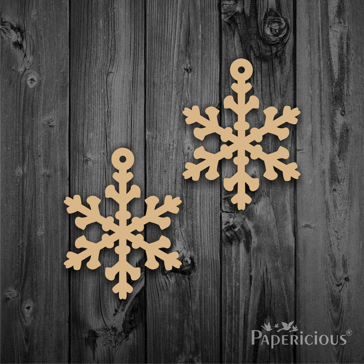 PAPERICIOUS Christmas MDF Cutout - Xmas Snow flakes - Style -2