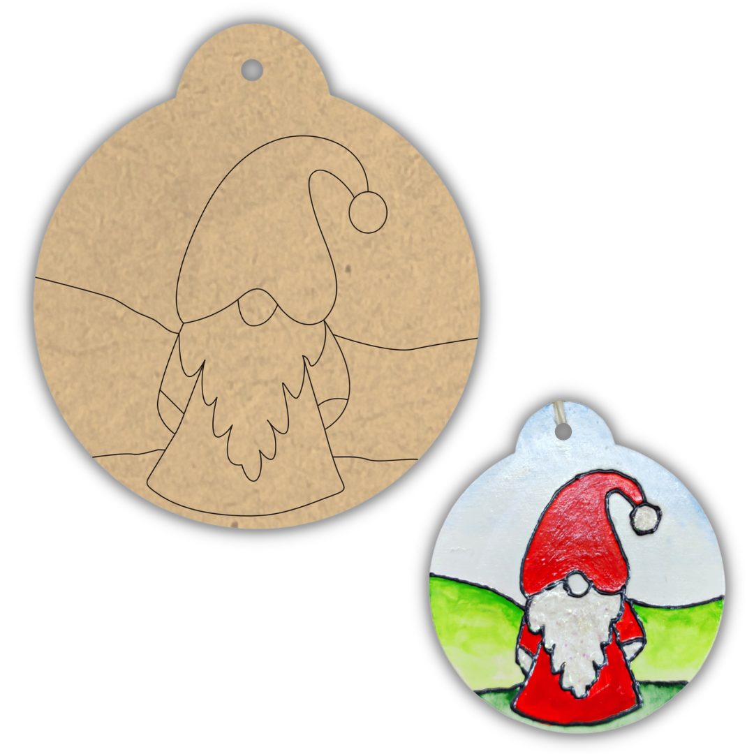 PAPERICIOUS 4mm thick Pre Marked MDF Santa in Hanging Bauble