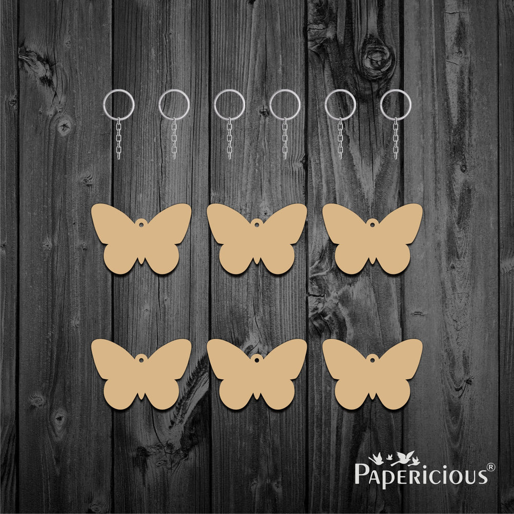 Mdf Keyring Keyring Raw MDF Butterfly