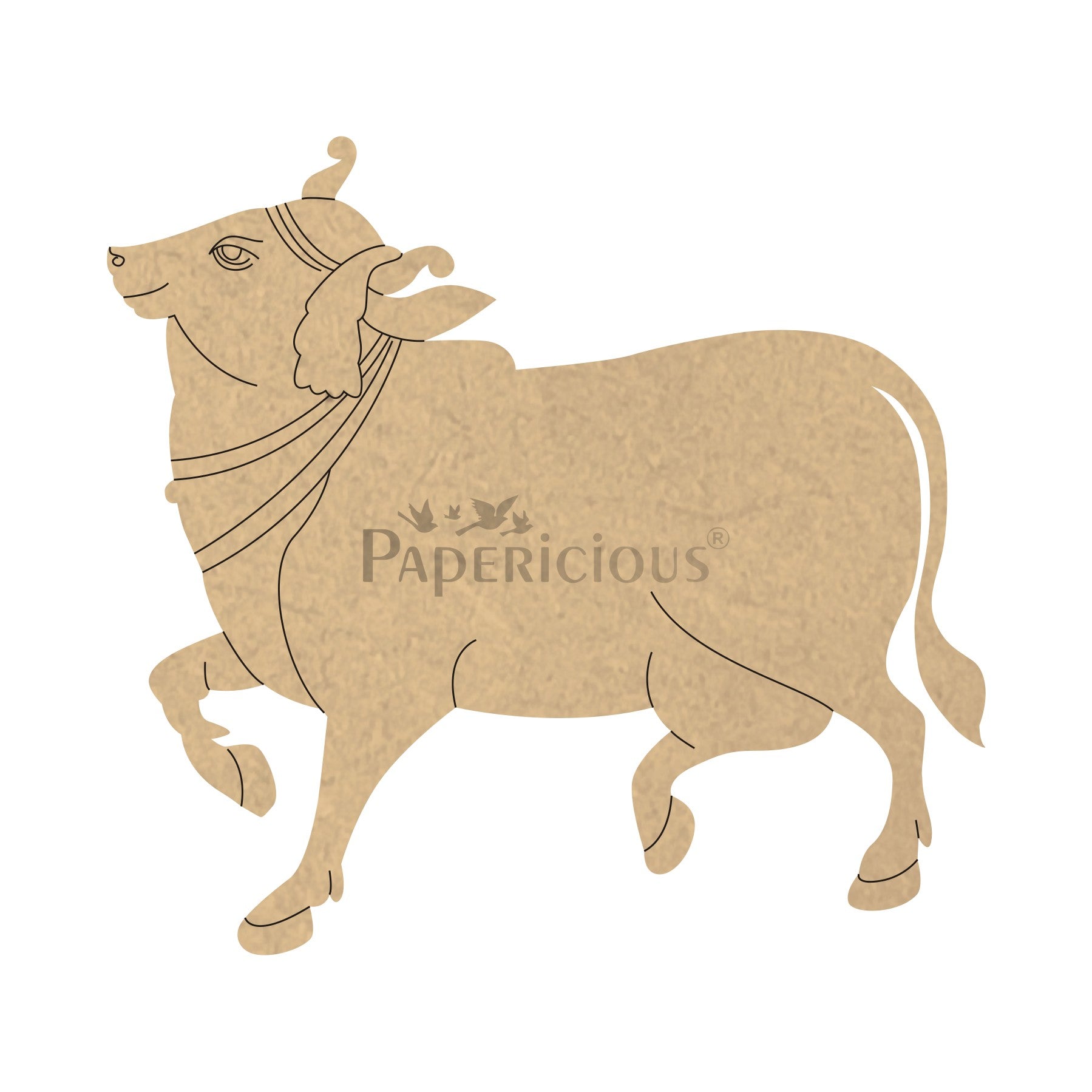 PAPERICIOUS 4mm thick Pre Marked MDF Base Pichwai Cow
