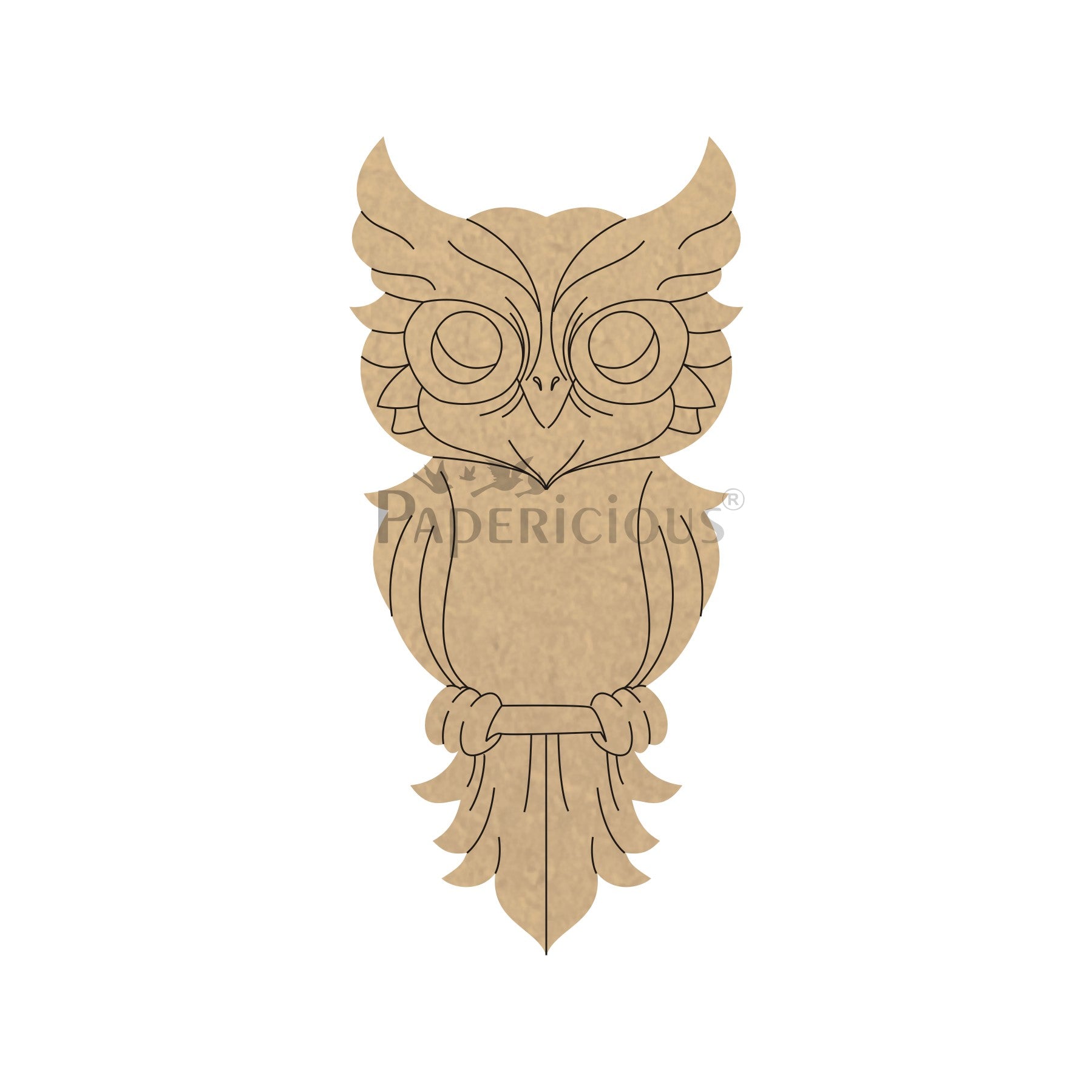 PAPERICIOUS 4mm thick Pre Marked MDF Base Owl