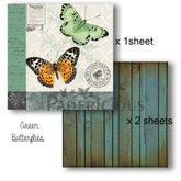 Papericious - Decoupage Papers - Green Butterfly
