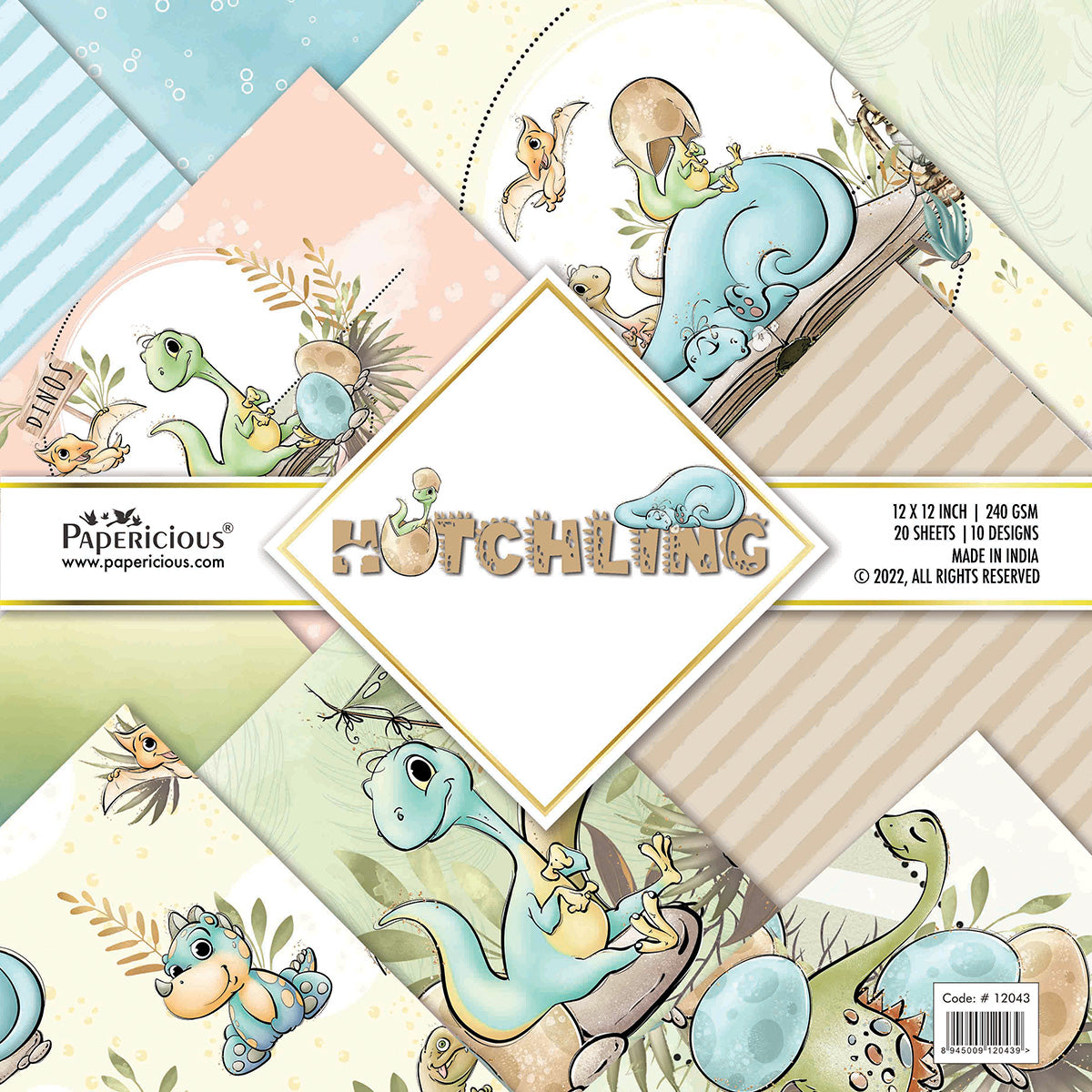 PAPERICIOUS - Hatchling -  Designer Pattern Printed Scrapbook Papers 12x12 inch  / 20 sheets