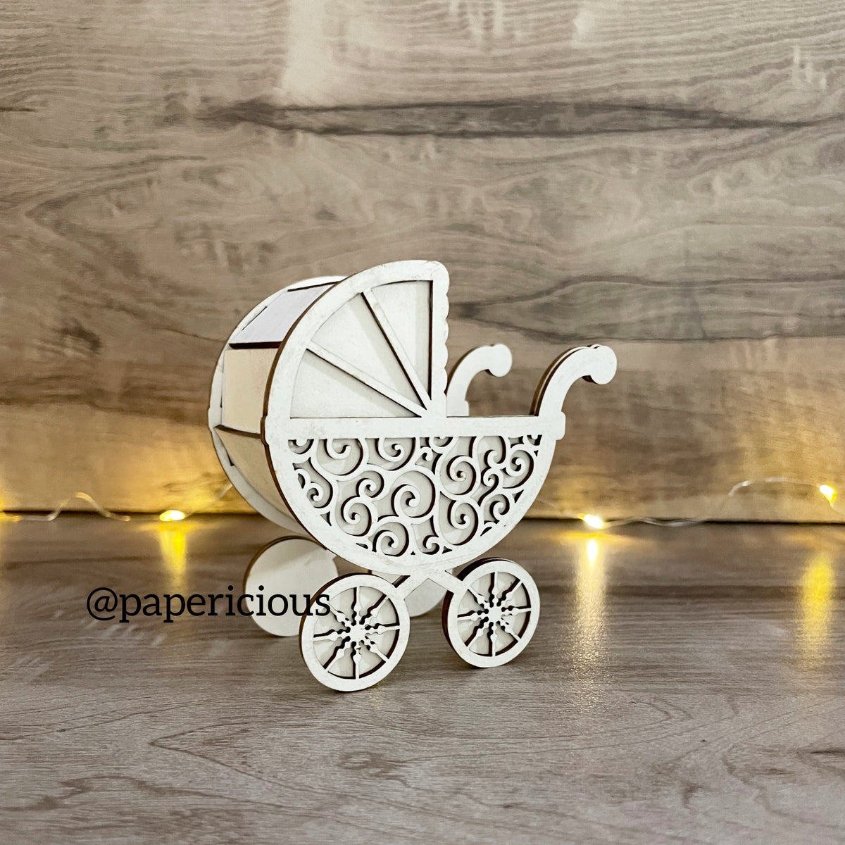 PAPERICIOUS - 3D Chipboard Embellishments - Baby Stroller