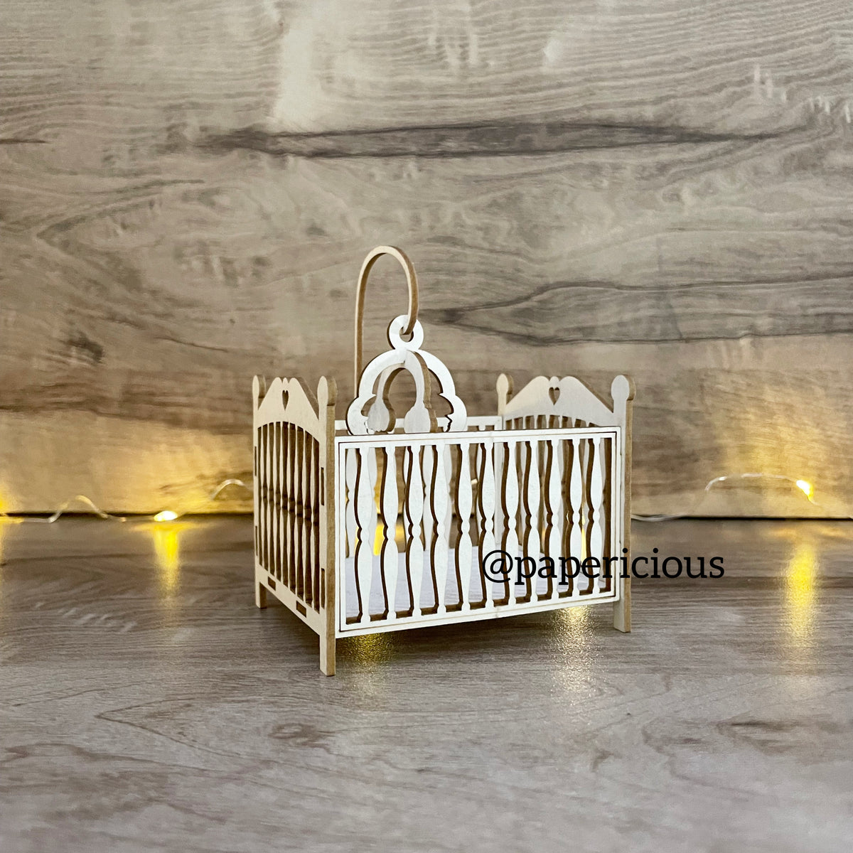 PAPERICIOUS - 3D Chipboard Embellishments - Baby Cot