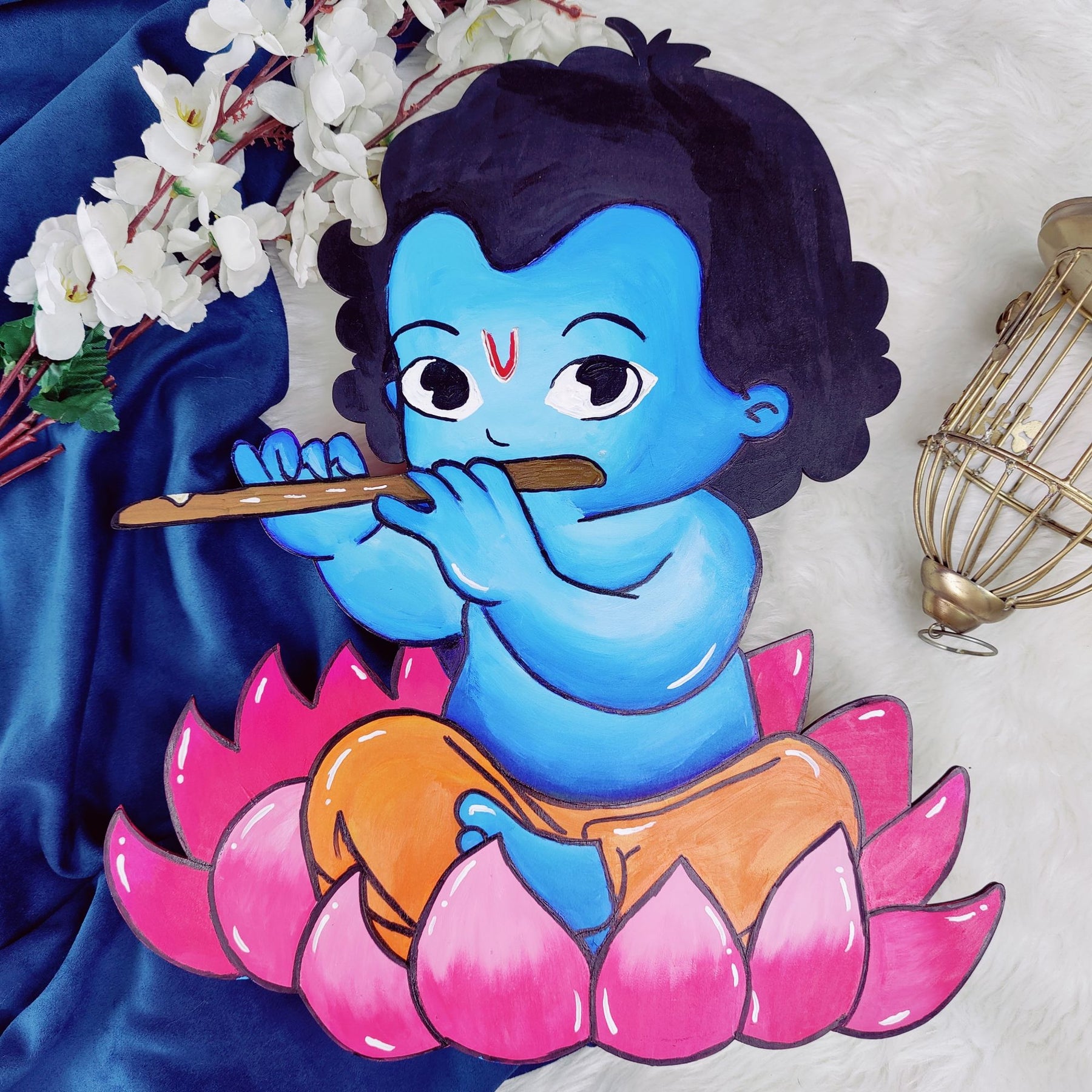 Saiii Designs 60 cm Little krishna with flute Wall Sticker to add life to  your Walls Self Adhesive Sticker Price in India - Buy Saiii Designs 60 cm Little  krishna with flute