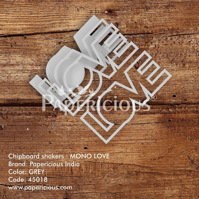 Laser Cut 3D Shaker Chipboard (1.4mm) - Mono Love