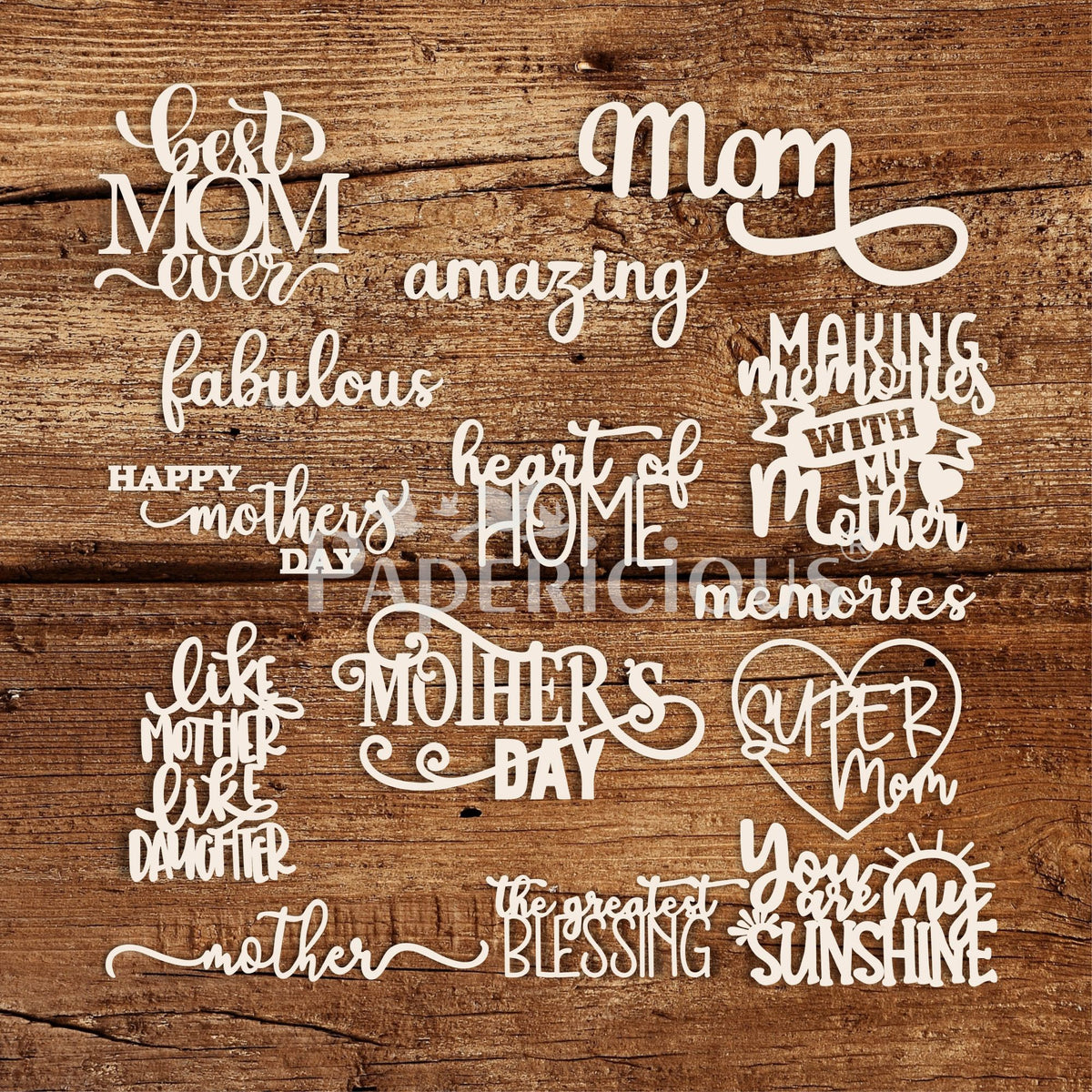 Mother's Day - 6x12 Inch Laser Cut Theme Chipboard