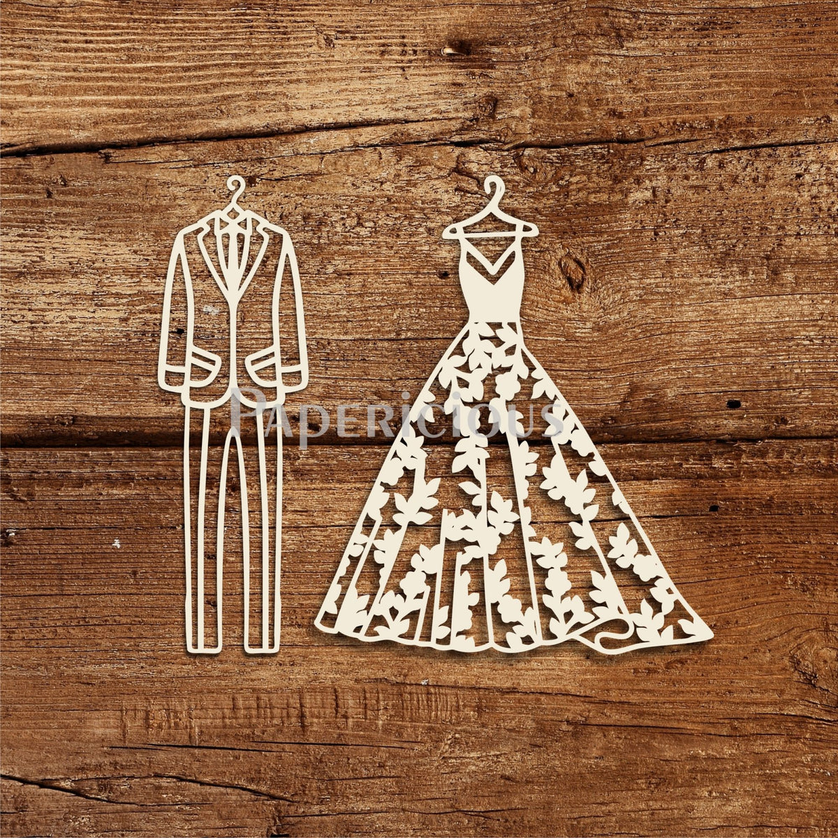 Wedding Dresses - 6x6 Inch Laser Cut Collage Chipboard