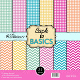 PAPERICIOUS - Back to Basic -  Designer Pattern Printed Scrapbook Paper / 24 sheets