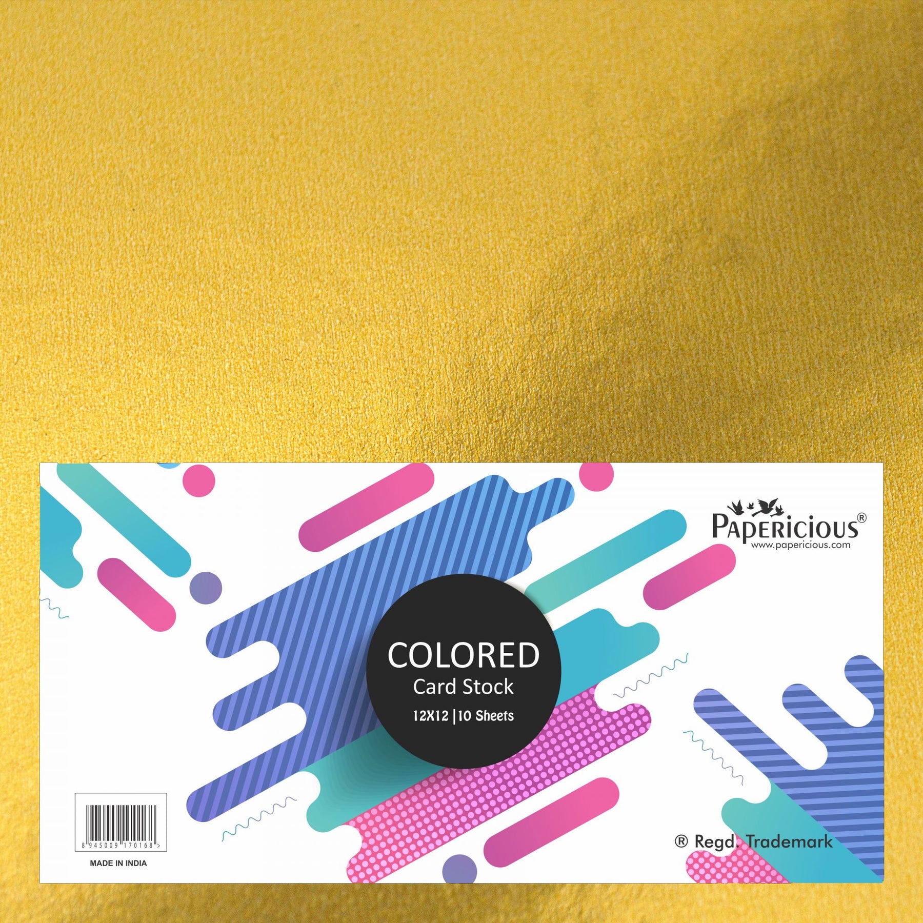 PAPERICIOUS - Golden Mirror - 240GSM Colored Cardstock 12x12 inch / 10 Sheets