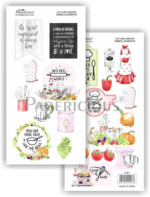 Papericious - Kiss the Cook -  Cut & Create Embellishments 6x12inch