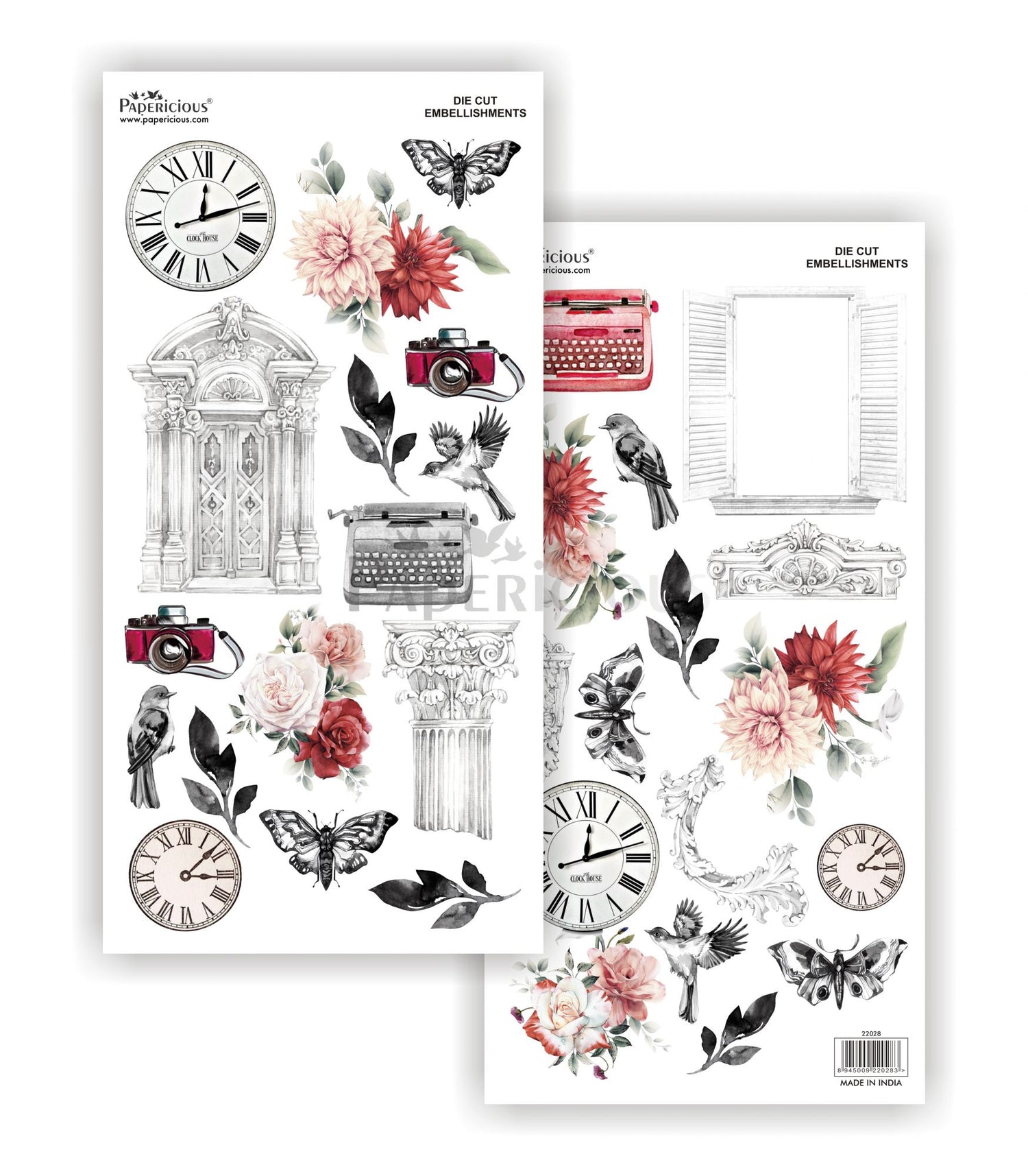 Papericious Rosabelle Die Cut Embellishments Motif Sheet