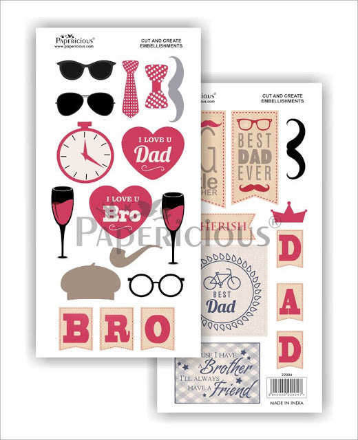 Papericious - The Gentleman -  Cut & Create Embellishments 6x12inch