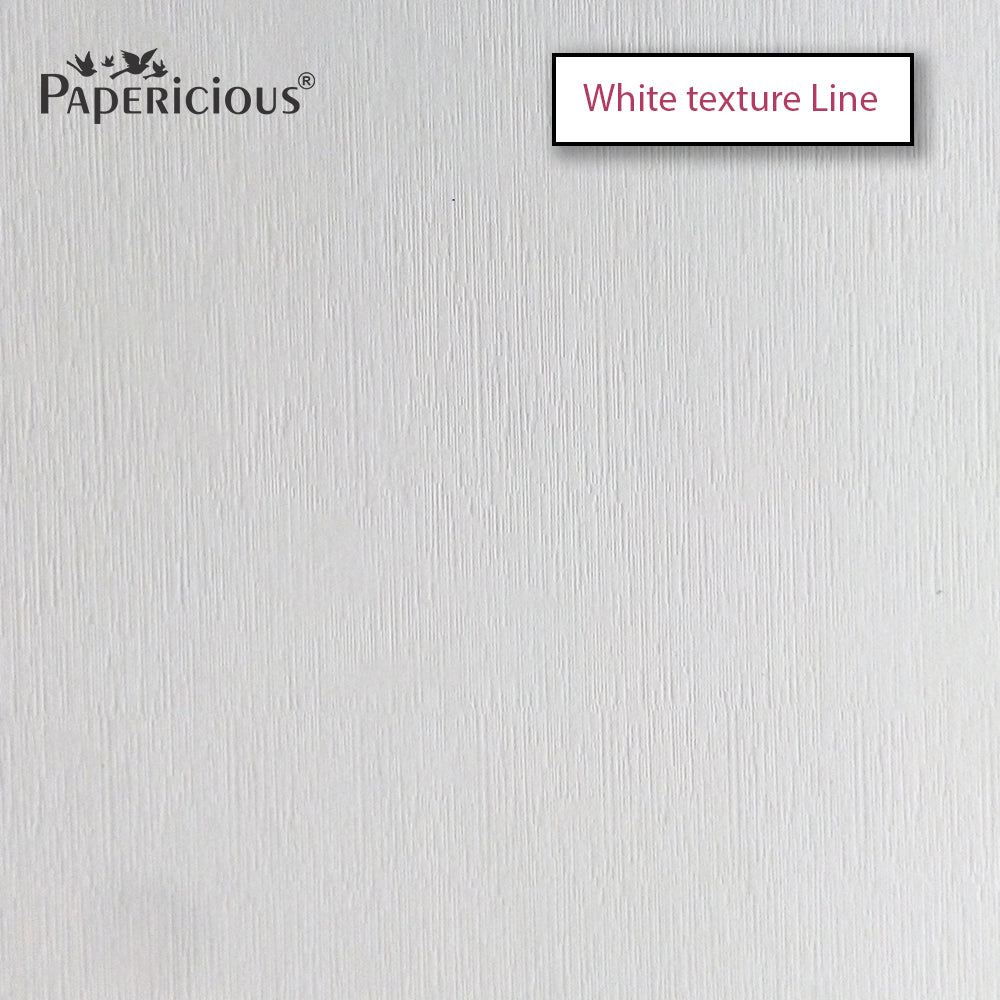 PAPERICIOUS - White Line Texture - 250GSM Colored Cardstock 12x12 inch