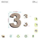 PAPERICIOUS 2.5 inch MDF Numeral - 3