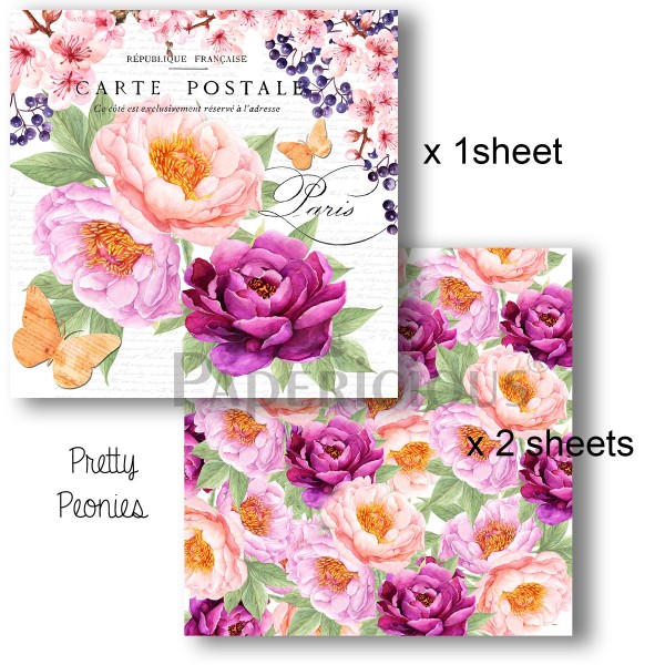 Papericious - Decoupage Papers - Pretty Peonies