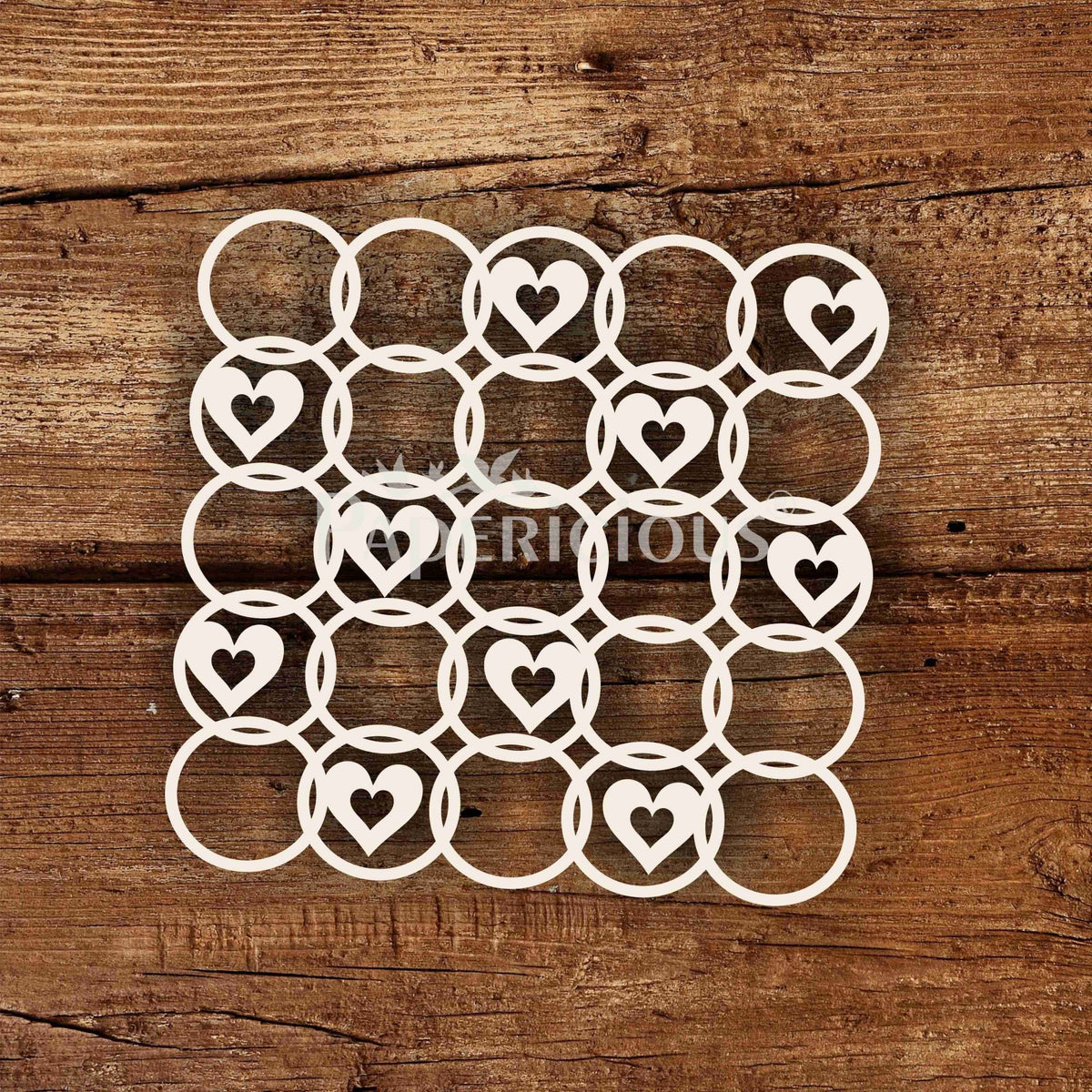 Rounded Heart- 6x6 Inch Laser Cut Pattern Chippis