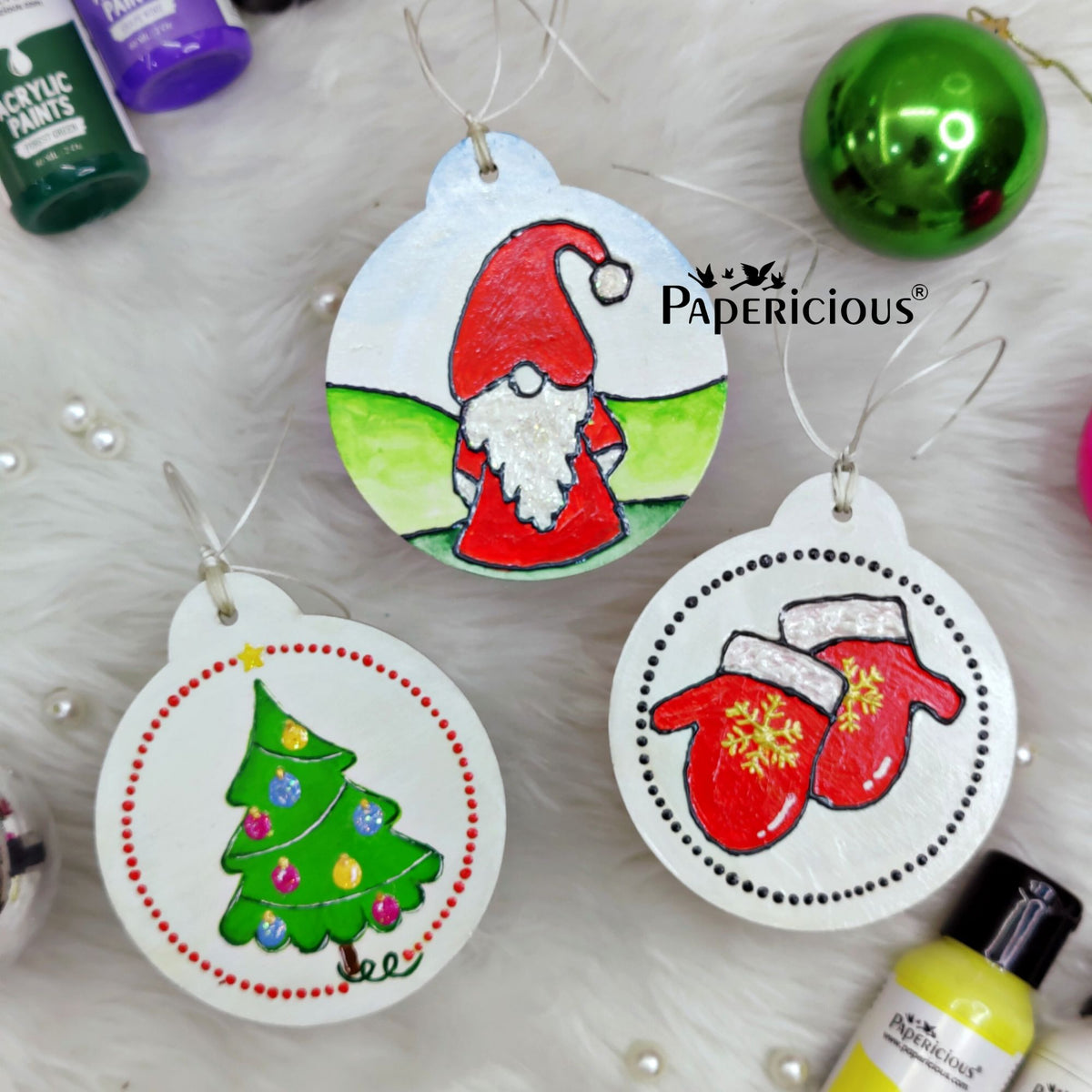 Christmas ornaments coloring DIY kit